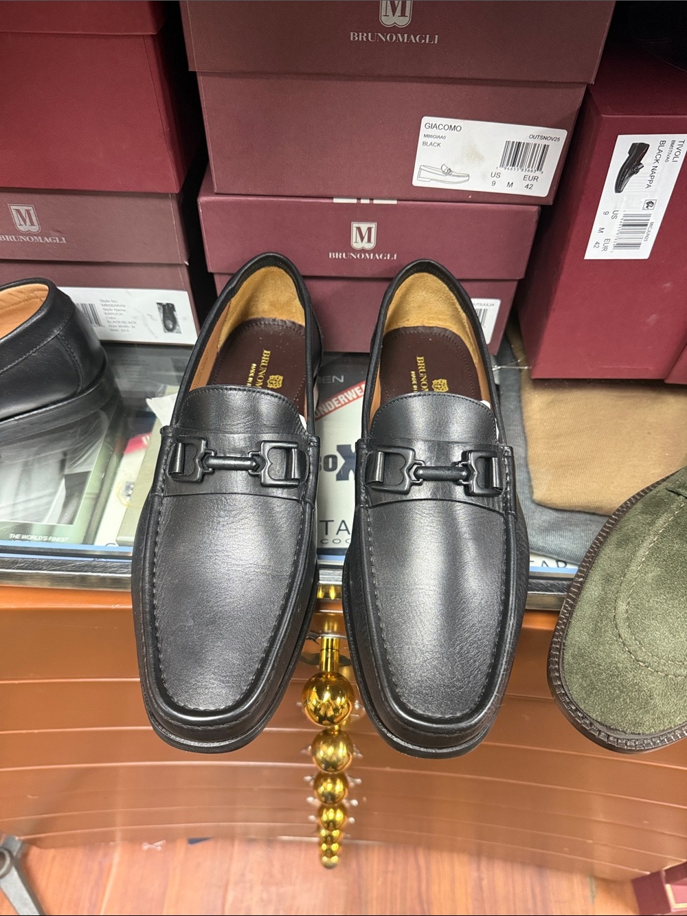 Bruno Magli Black Leather Bit Loafers